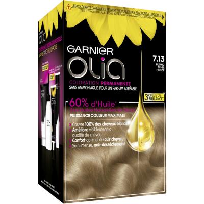 Coloration Permanente Olia GARNIER - Sans Ammoniaque - 7.13 Blond Beige Fonc&eacute;