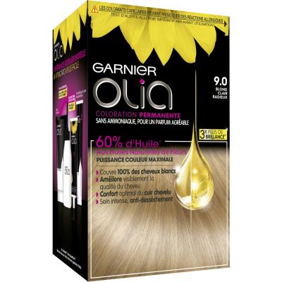 Coloration permanente Olia 9.0 GARNIER - Blond Clair Radieux