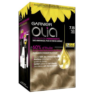 Garnier Olia Permanent Hair Color N&deg;7.13 Cinnamon Blonde 4 pi&egrave;ces