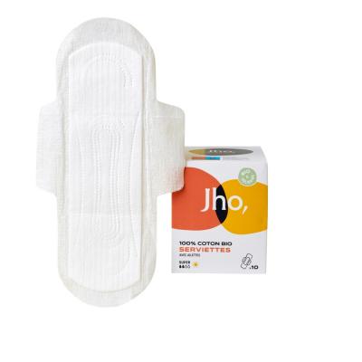Jho - Serviettes hygi&eacute;niques en coton 100% bio (Super Jour, 10)