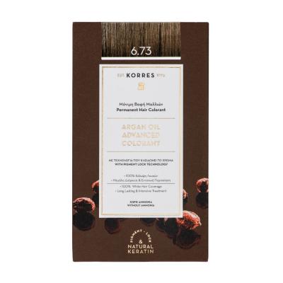Coloration permanente naturelle korres huile d argan 6.73 dor&ntilde; cacao