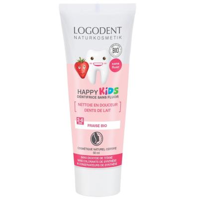 Logona Dentifrice Enfant Sans Fluor Go&ucirc;t Fraise 50ml Bio - Tube 50ml