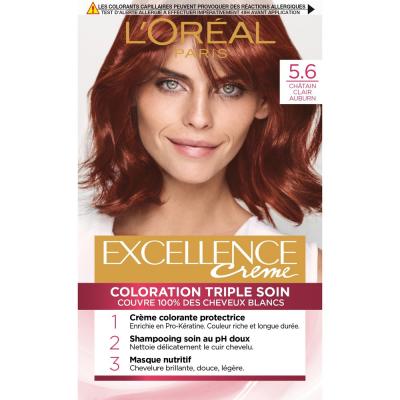 Cr&egrave;me Coloration Excellence L'OREAL PARIS - Ch&acirc;tain Clair Auburn 5.6