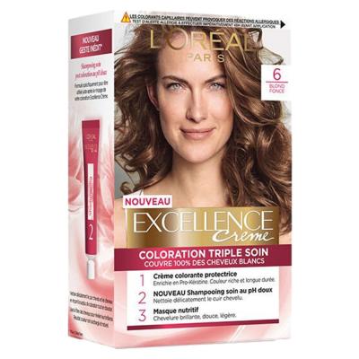 L&acute;oreal Excellence N&ordm; 6 Hair Dyes 176ml Dor&eacute;