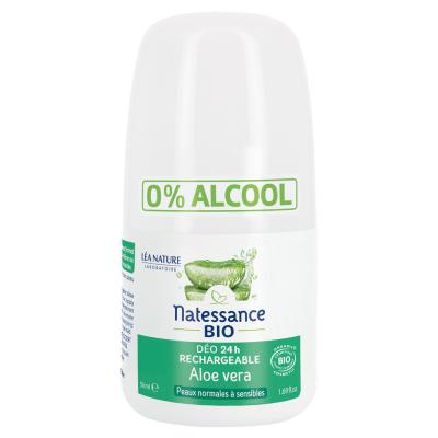 Natessance D&eacute;odorant Rechargeable Aloe Vera Bio - Flacon-Bille 50 ml