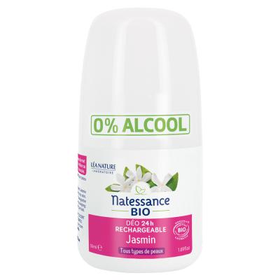 Natessance D&eacute;odorant Rechargeable Jasmin Bio - Flacon-Bille 50 ml