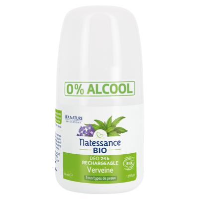Natessance D&eacute;odorant Rechargeable Verveine Bio - Flacon-Bille 50 ml