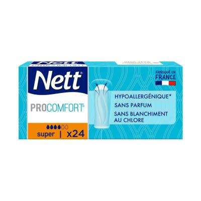 Tampons Hyg&eacute;gique Pro-comfort Super X24 Nett - La Bo&icirc;te De 24 Tampons