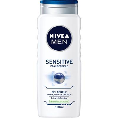 Gel Douche Homme 3 En 1 Peaux Sensibles Senstive Nivea Men - Le Flacon De 500ml