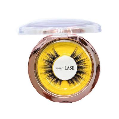 OH MY LASH Faux vison noir avec &eacute;tui r&eacute;utilisable pour faux cils - Couleur or rose