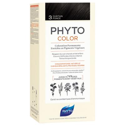 PHYTOCOLOR - 3.0 - Ch&acirc;tain Fonc&eacute; Coloration Permanente, 112 ml