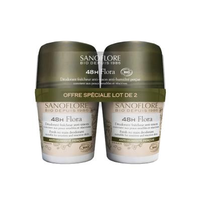 Sanoflore d&eacute;odorant bille 48h flora 2x50ml