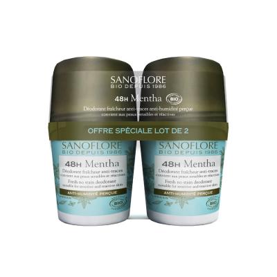 SANOFLORE D&eacute;odorant Roll On 50ml offre sp&eacute;ciale lot de 2