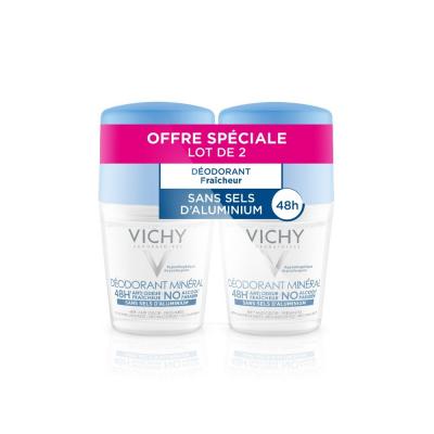 Vichy D&eacute;odorant Min&eacute;ral 48h Roll-On Lot de 2 x 50ml