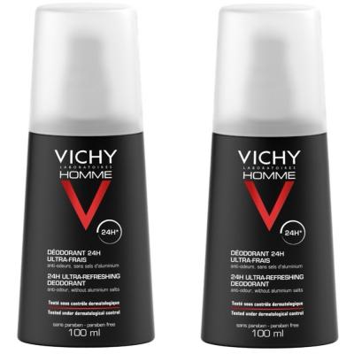 Vichy HOMME - D&eacute;odorant 24h Ultra-Frais - Spray, 2x100ml