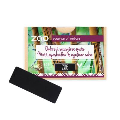 Recharge fard &agrave; paupi&egrave;res bio - Rectangle - Zao 206 Noir - mat