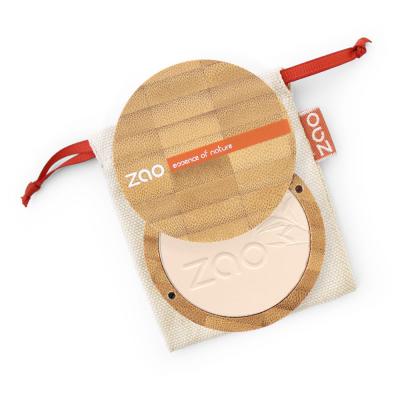 Zao Makeup Poudre Compacte Bio, vegan et rechargeable Ivoire