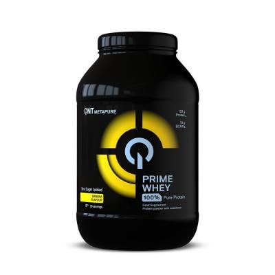 Prot&eacute;ine m&eacute;lange 100 % d'isolat et de concentr&eacute; de lactos&eacute;rum Banane QNT Prime Whey 908 g