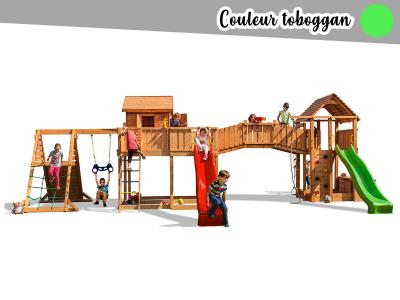 Aire de jeux maxi spider land - toboggan vert - fungoo