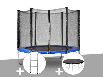 Kit trampoline Jardideco Atlas &Oslash; 2,44 m Bleu + Echelle + B&acirc;che de protection