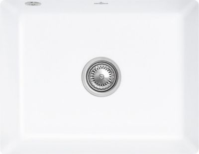 V&B &Eacute;vier sous-plan Subway 60 SU avec garniture vidage, mitigeur, blanc CeramicPlus