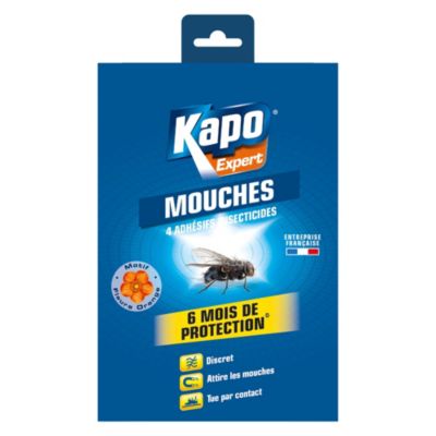 Mouches sticker Kapo - 1 adh&eacute;sif pour 10 m&sup2; - &eacute;tui de 4
