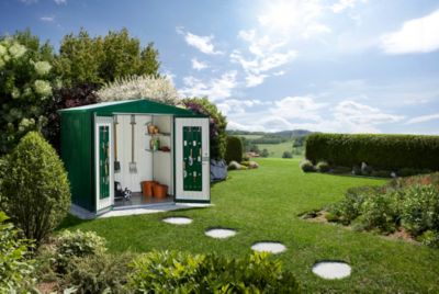Abri de jardin Europa - M&eacute;tal - Vert fonc&eacute; - T6