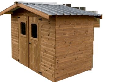 Abri de Jardin Bois Thermo Habrita 7,81 m2 avec Toit en acier