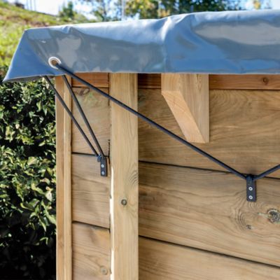 B&acirc;che hiver pour piscine bois ovale 8 pans Orange