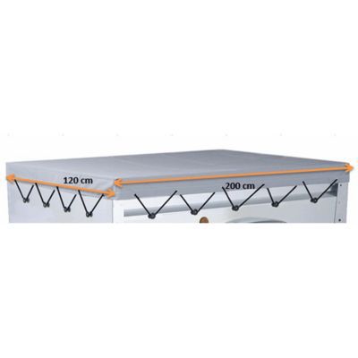Bache de protection remorque 200x120cm taille XL - Gris