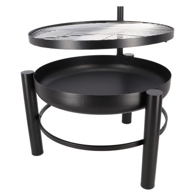 Brasero en m&eacute;tal avec grille de cuisson int&eacute;gr&eacute;e 66 x 78 x 69 cm