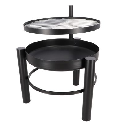 Brasero en m&eacute;tal avec grille de cuisson int&eacute;gr&eacute;e 54 x 66.5 x 69 cm