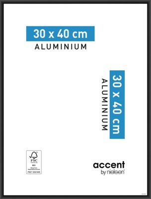 Cadre photo aluminium noir Accent 30 x 40 cm