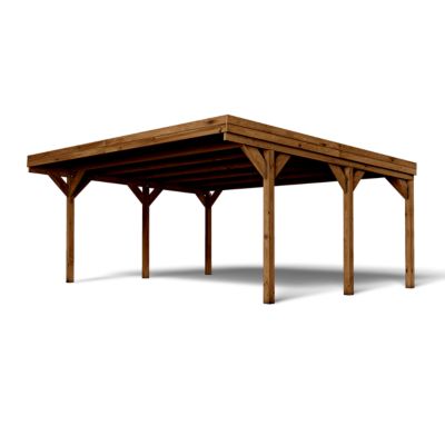 Carport bois 2 voitures, 29.2 m&sup2;
