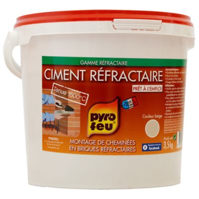 Ciment r&eacute;fractaire en seau de 3.5 kg