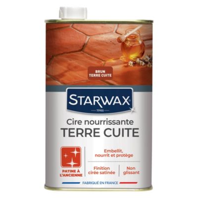 Starwax - Cire nourrissante pour tomettes et terres cuites brun 1L