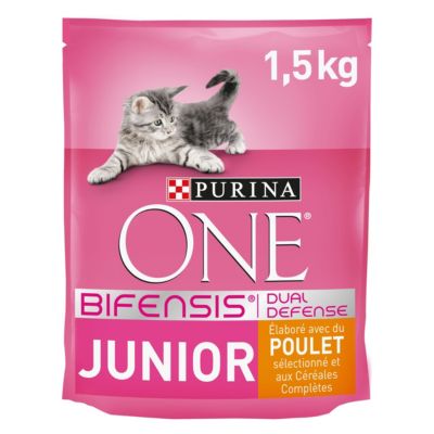 2x1,5kg Junior 1-12 mois poulet PURINA ONE - Croquettes pour chat