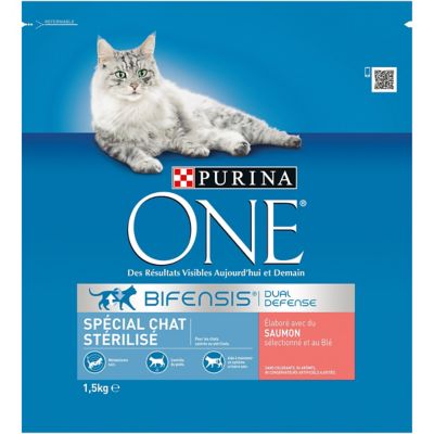 1,5kg Chat St&eacute;rilis&eacute; saumon PURINA ONE - Croquettes pour chat