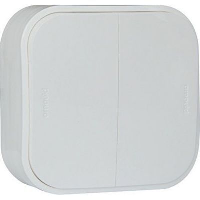 Double interrupteur ou va-et-vient saillie Profil Eco - Blanc
