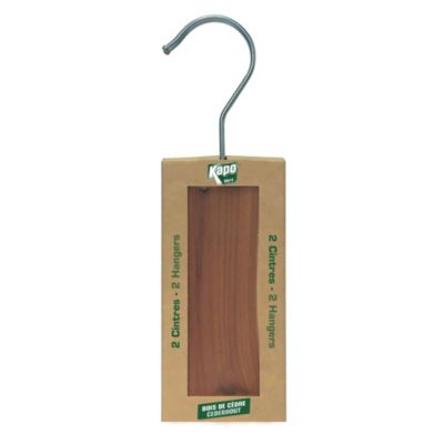 Cintres anti-mites bois de c&egrave;dre - lot de 2