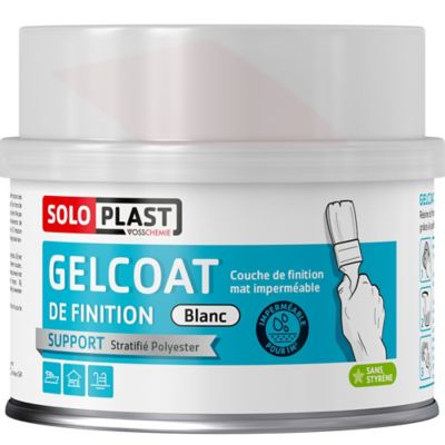 Gelcoat de finition Soloplast blanc 250g avec durcisseur - Blanc