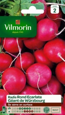 Graines de Radis Rond Ecarlate G&eacute;ant de Wurzbourg Vilmorin
