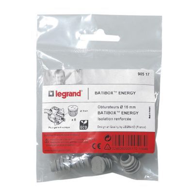 Legrand - Obturateur De Gaines Batibox Energy Par 8 - &Oslash; 16 Mm