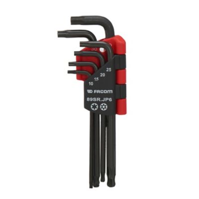 Lot de 6 cl&eacute;s m&acirc;les longues en acier forg&eacute; FACOM 89SR JP6PG