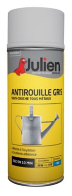 Peinture a&eacute;rosol antirouille sp&eacute;cial carrosserie Julien mat gris 400ml