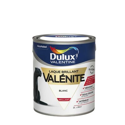 Peinture laque blanc boiserie Val&eacute;nite DULUX VALENTINE brillant 2 l
