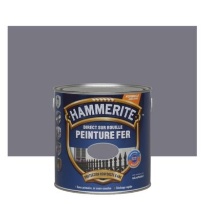 HAMMERITE PEINTURE FER - DIRECT SUR ROUILLE BRILLANT Gris Anthracite 2,5 L