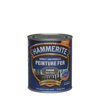 Peinture fer ext&eacute;rieur Direct sur rouille HAMMERITE gris zinc 0.75 l