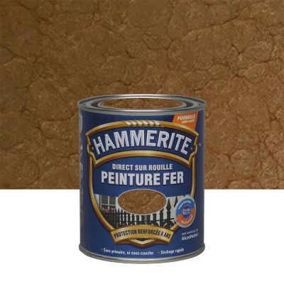 Peinture fer ext&eacute;rieur Direct sur rouille HAMMERITE cuivre 0.75 l