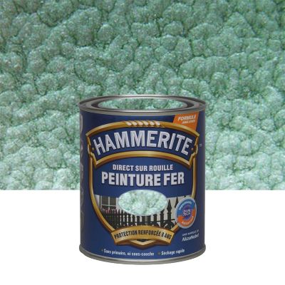Peinture fer ext&eacute;rieur Direct sur rouille HAMMERITE vert jade 0.75 l